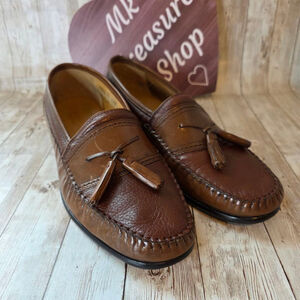 Brass Boot Walking Gloves Loafers Dress Shoes Size 11.5 Wide Brown Leather